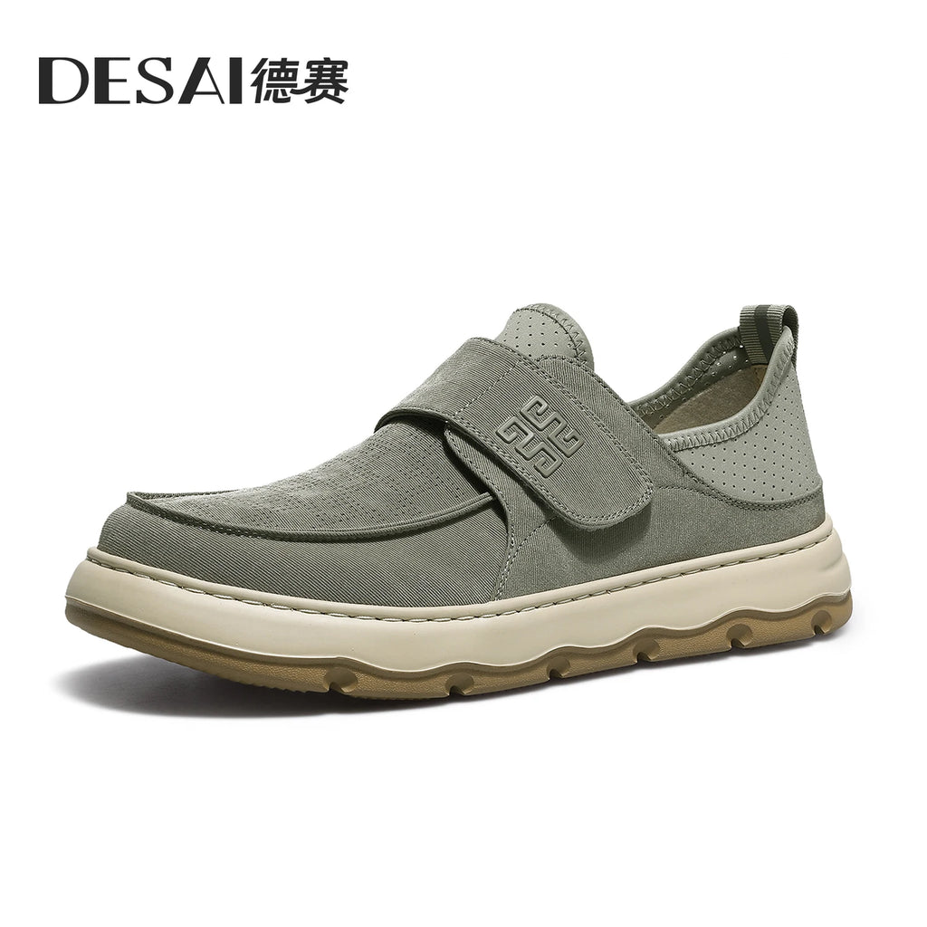 DESAI Breathable slip-on casual shoes for men with a light and soft sole; versatile footwear