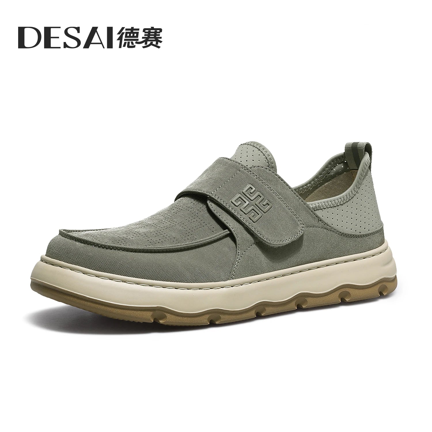 DESAI Breathable slip-on casual shoes for men with a light and soft sole; versatile footwear