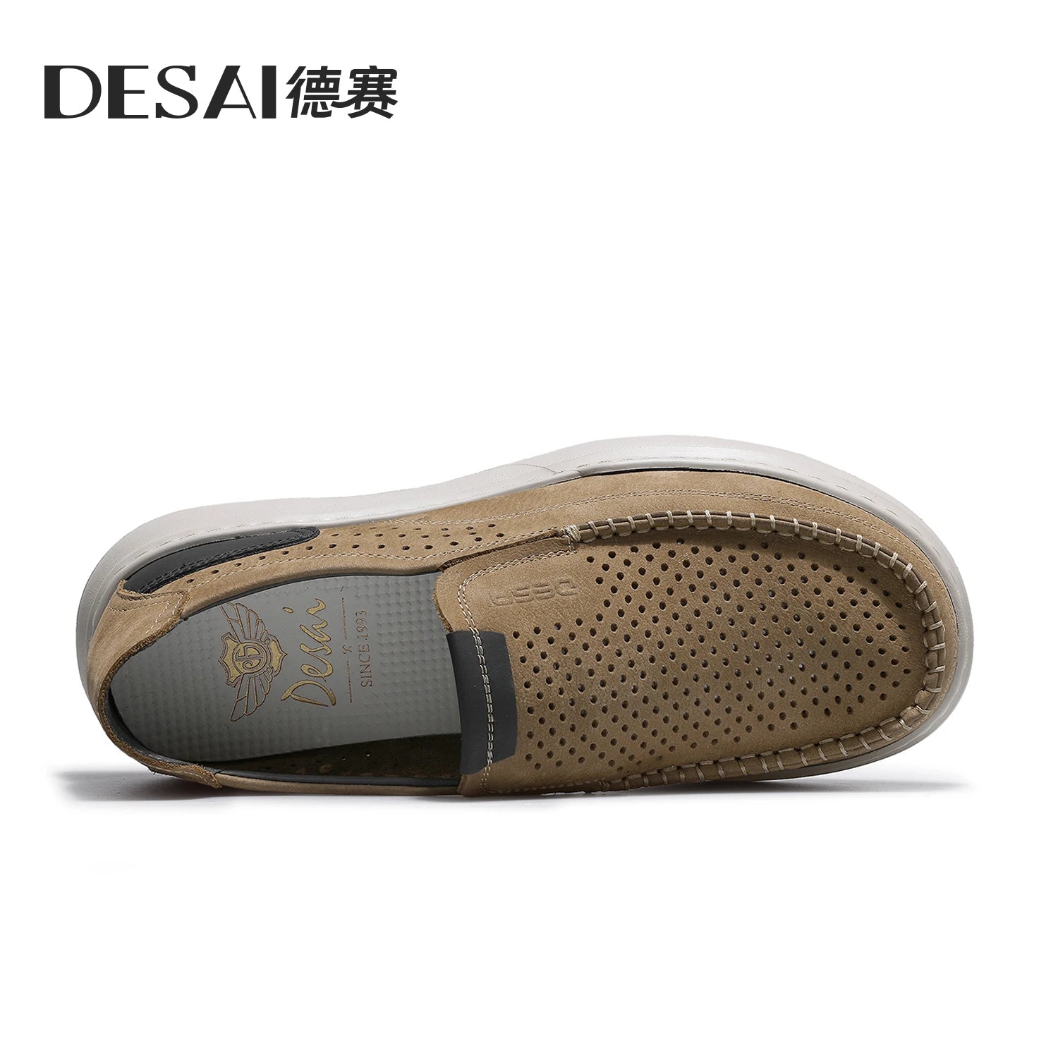 DESAI Breathable lazy soft sole leisure shoes perforated lightweight versatile men's shoes