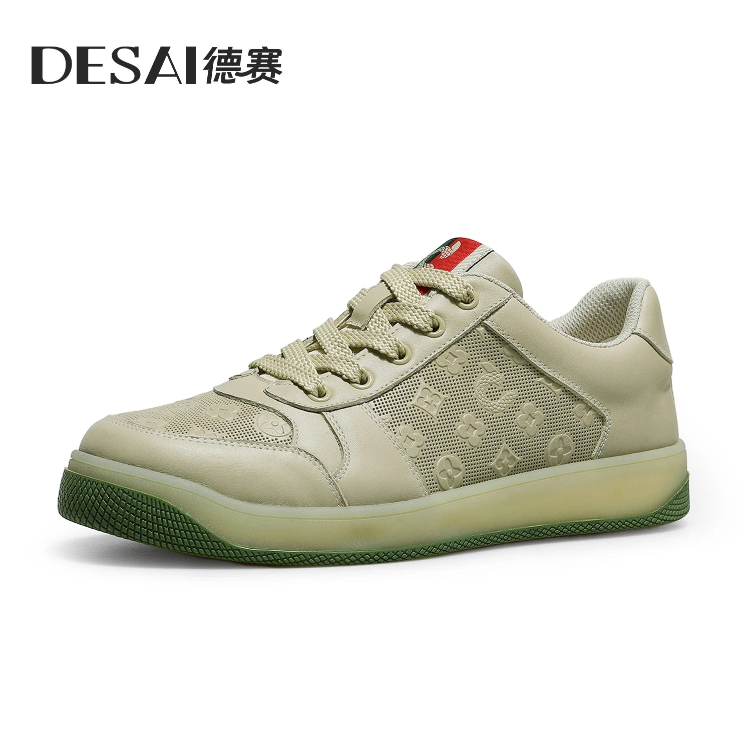 DESAI Leisure lightweight soft sole white shoes men's retro breathable sports plimsolls