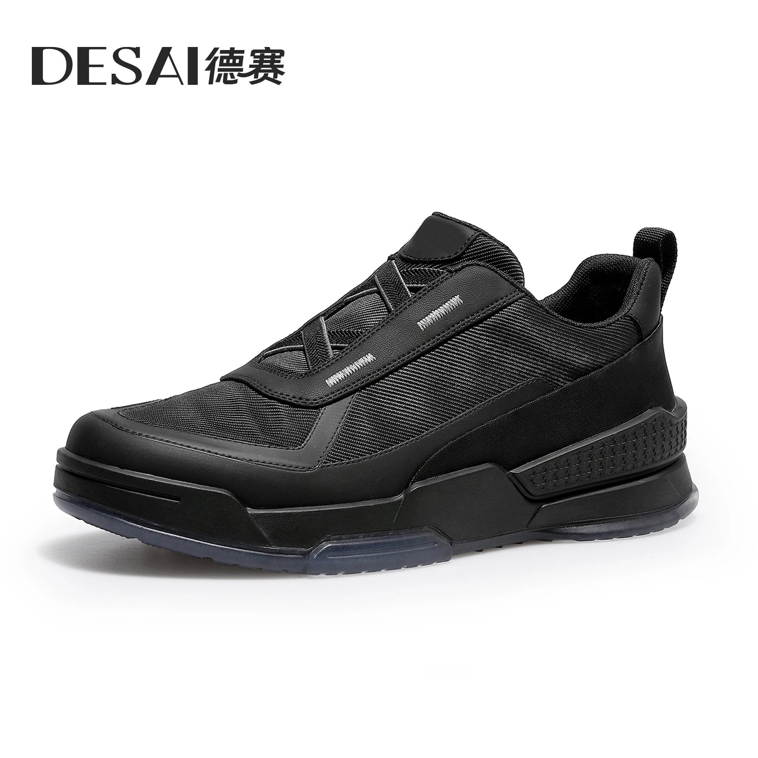DESAI Slip-on lightweight casual sports shoes low-top breathable soft sole running shoes for men