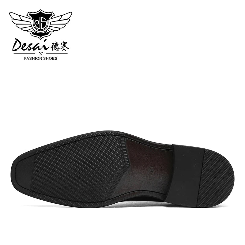 DESAI Handmade genuine leather business formal British Oxford men's shoes for high-end banquets, groom's wedding shoes.