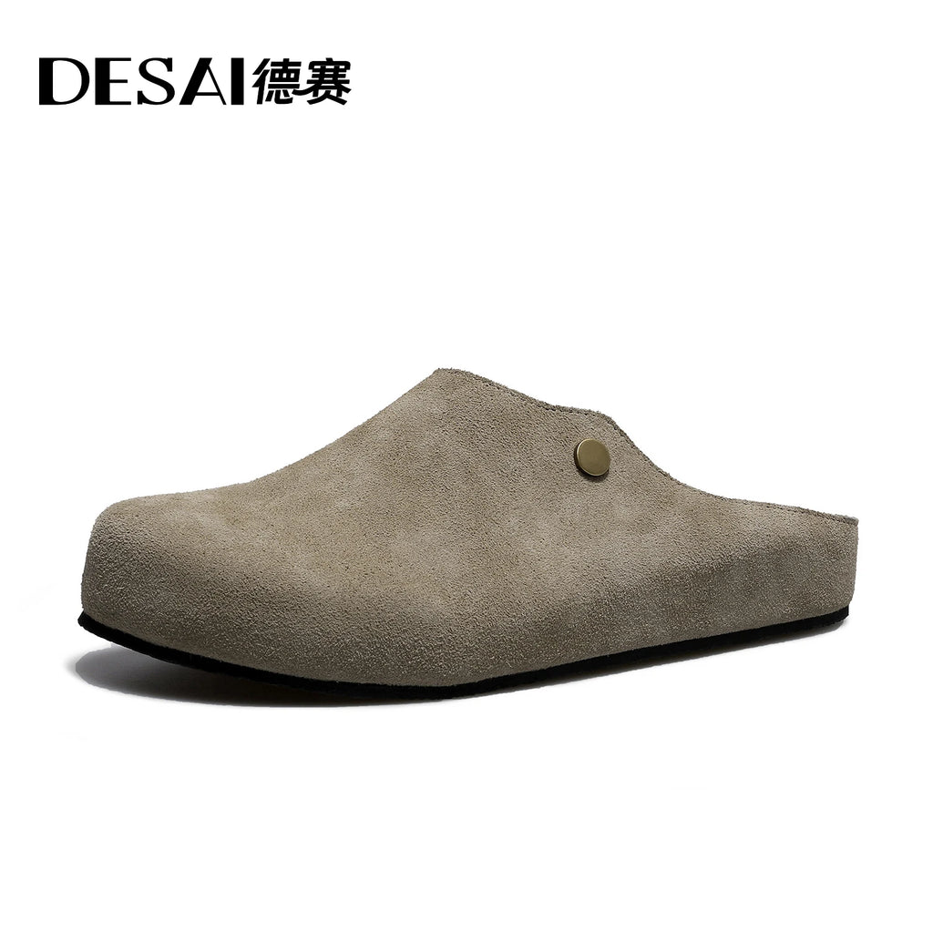 DESAI Breathable slippers for men cool and comfortable with a wrapped toe design