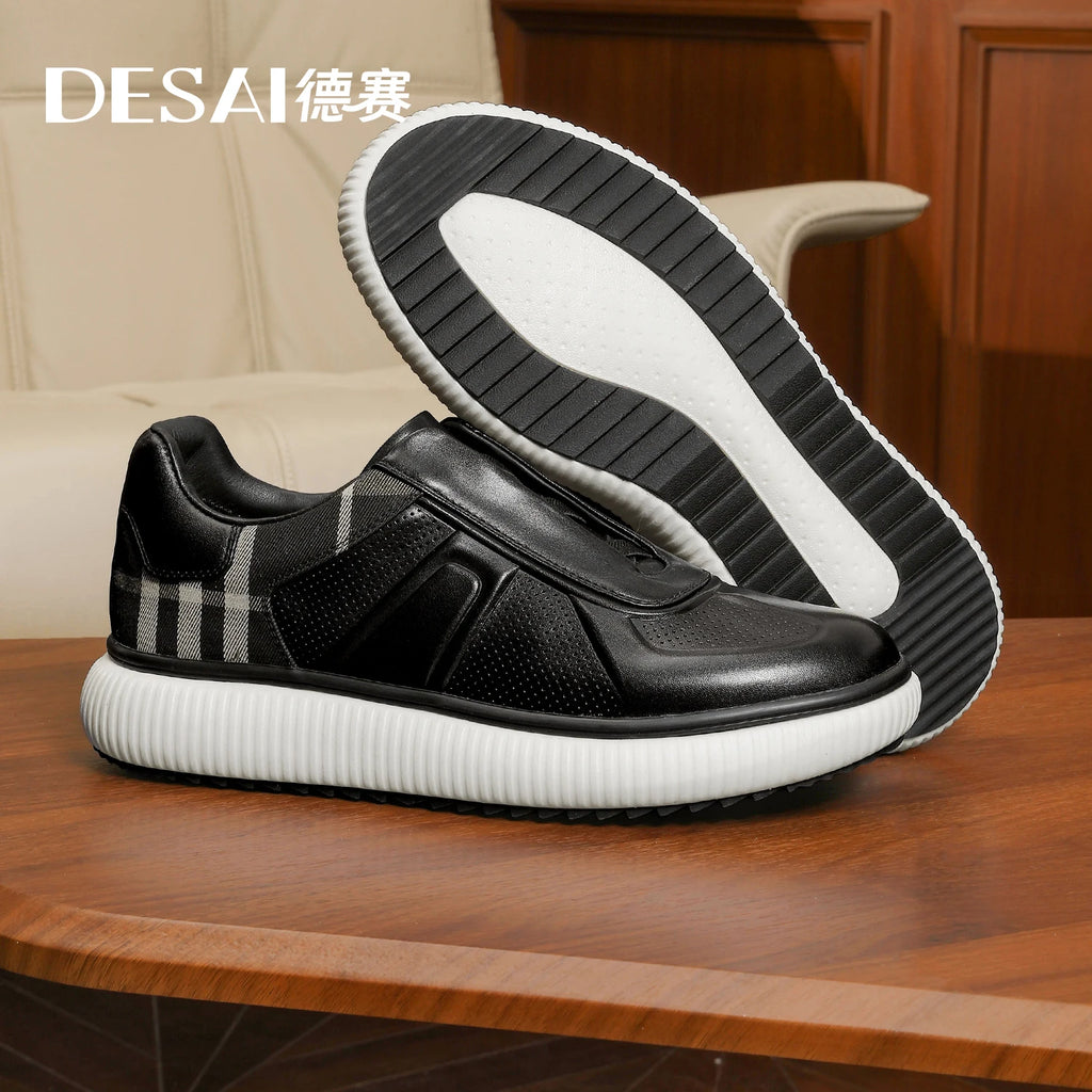 DESAI Soft sole sports plimsolls slip-on breathable perforated men's casual shoes