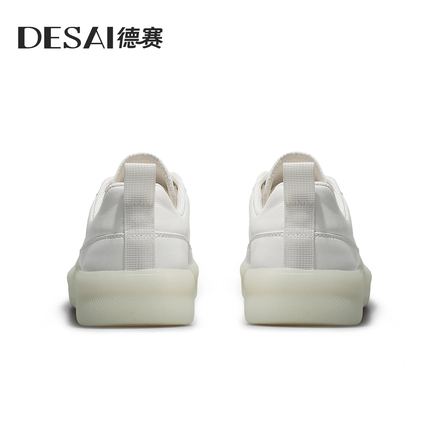 DESAI Punch hole breathable shoes soft sole lightweight men's leisure plimsolls versatile white shoes