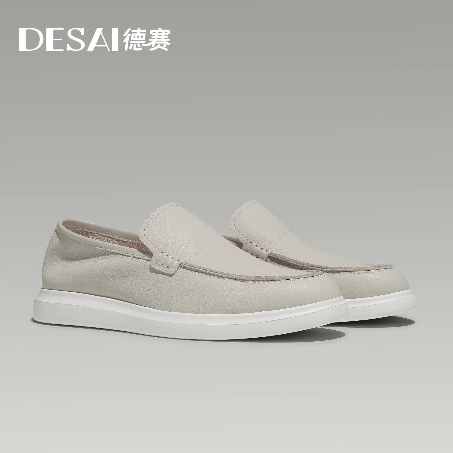 DESAI Lazy person slip-on casual shoes, special for driving, genuine leather bean shoes, soft sole men's shoes