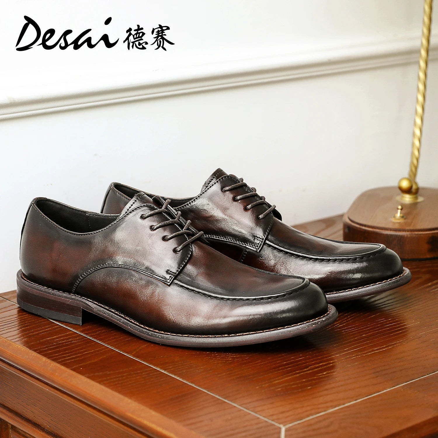 DESAI Full Grain Leather Men Shoes Genuin Leather Luxury Brand Derby Breathable 2025 New Arrival Fashion Designer Winter