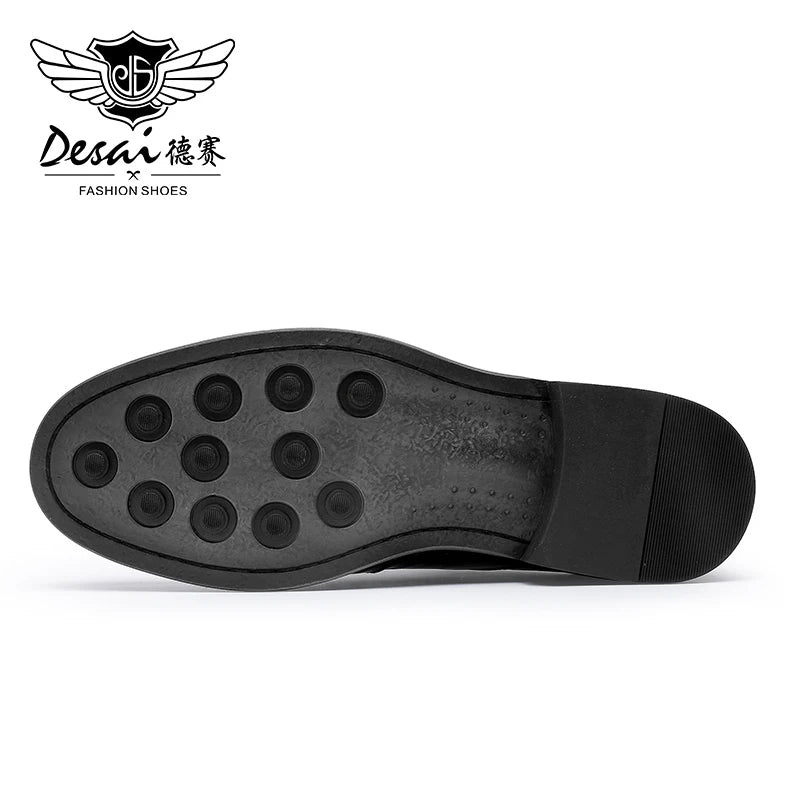 DESAI Full Grain Leather Men Shoes Genuin Leather Luxury Brand Derby Breathable 2025 New Arrival Fashion Designer Winter