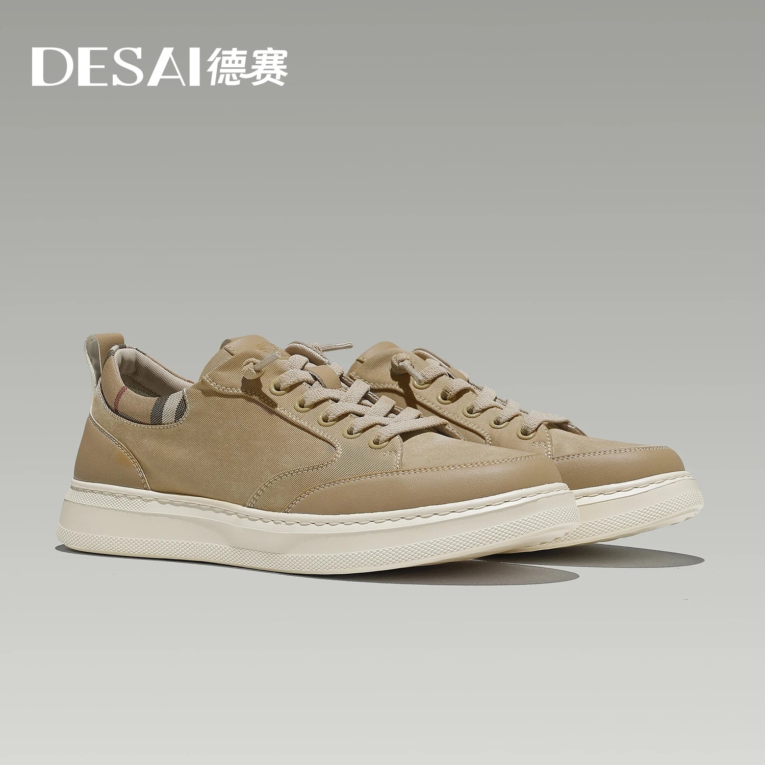 DESAI Lightweight soft sole casual plimsoll shoes for men, no laces, versatile, comfortable and breathable.
