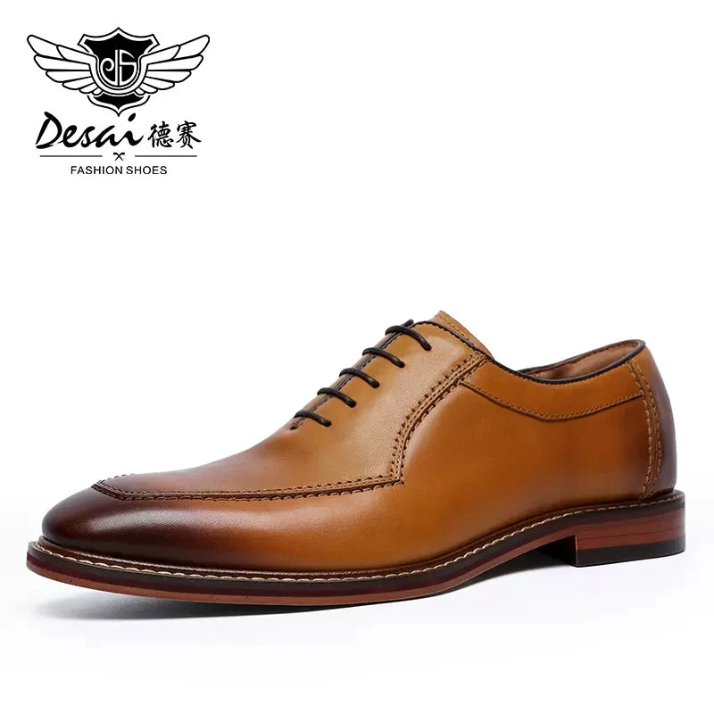 Desai Men Dress Shoes Oxfords Genuine Leather Italian Formal Shoes For Man Party Classic Black Height increasing Wedding Gifts