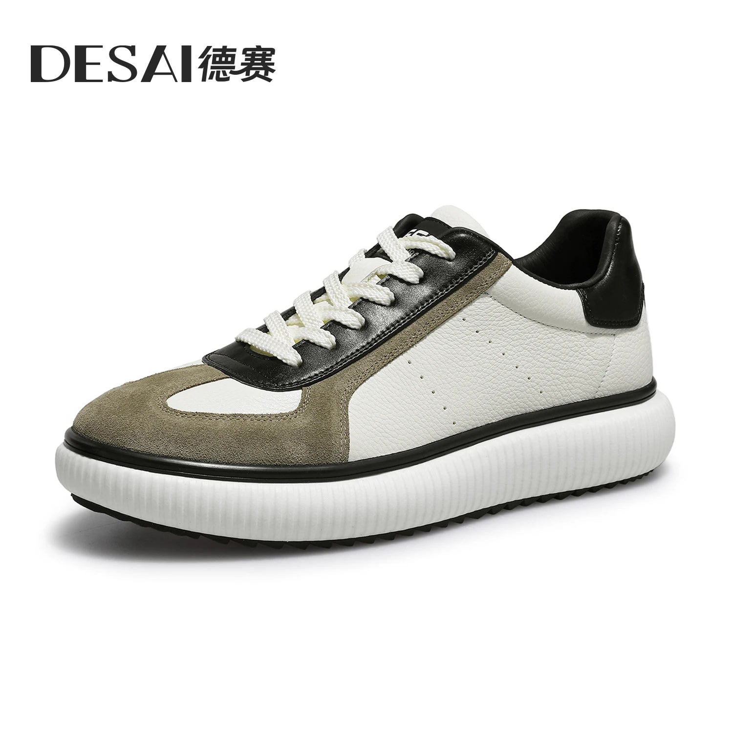 DESAI Punched breathable comfortable men's shoes casual lightweight versatile anti-slip skate shoes