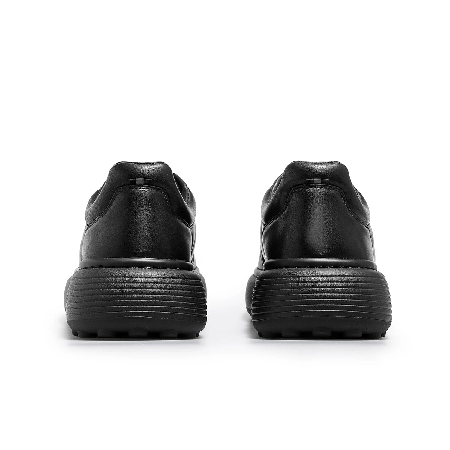 DESAI White leather shoes for men; casual, simple, versatile, with a thick sole for height increase.