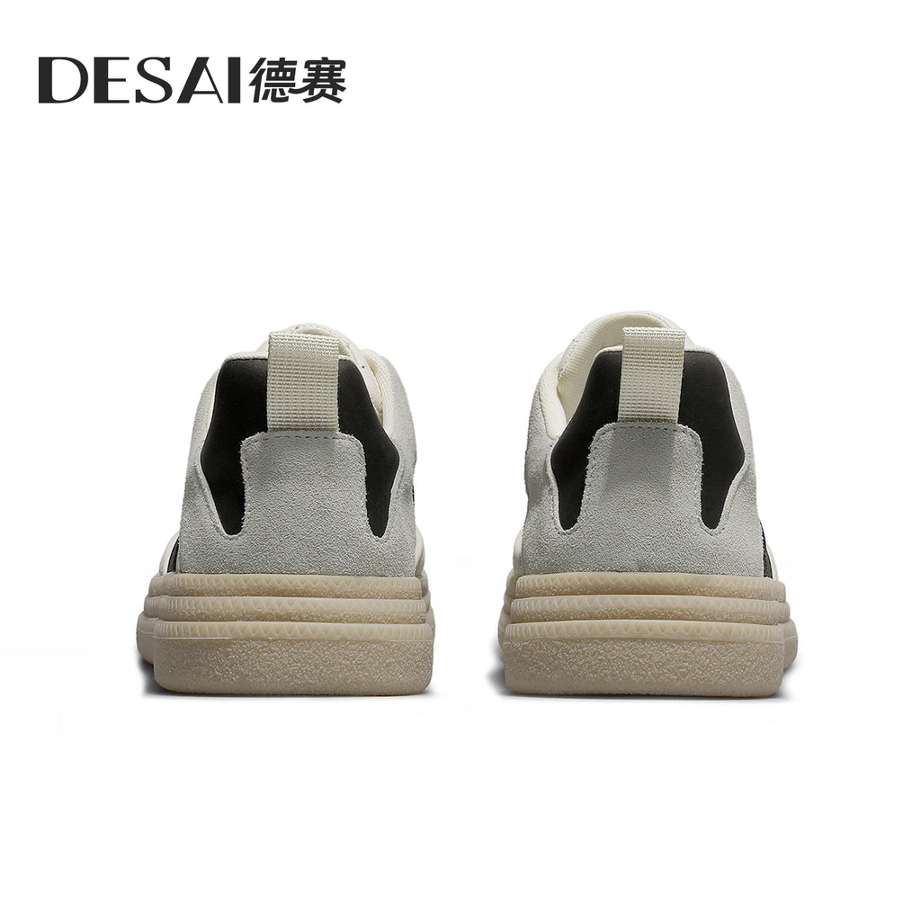 DESAI Men's perforated breathable plimsolls with soft sole, comfortable and lightweight sports leisure shoes