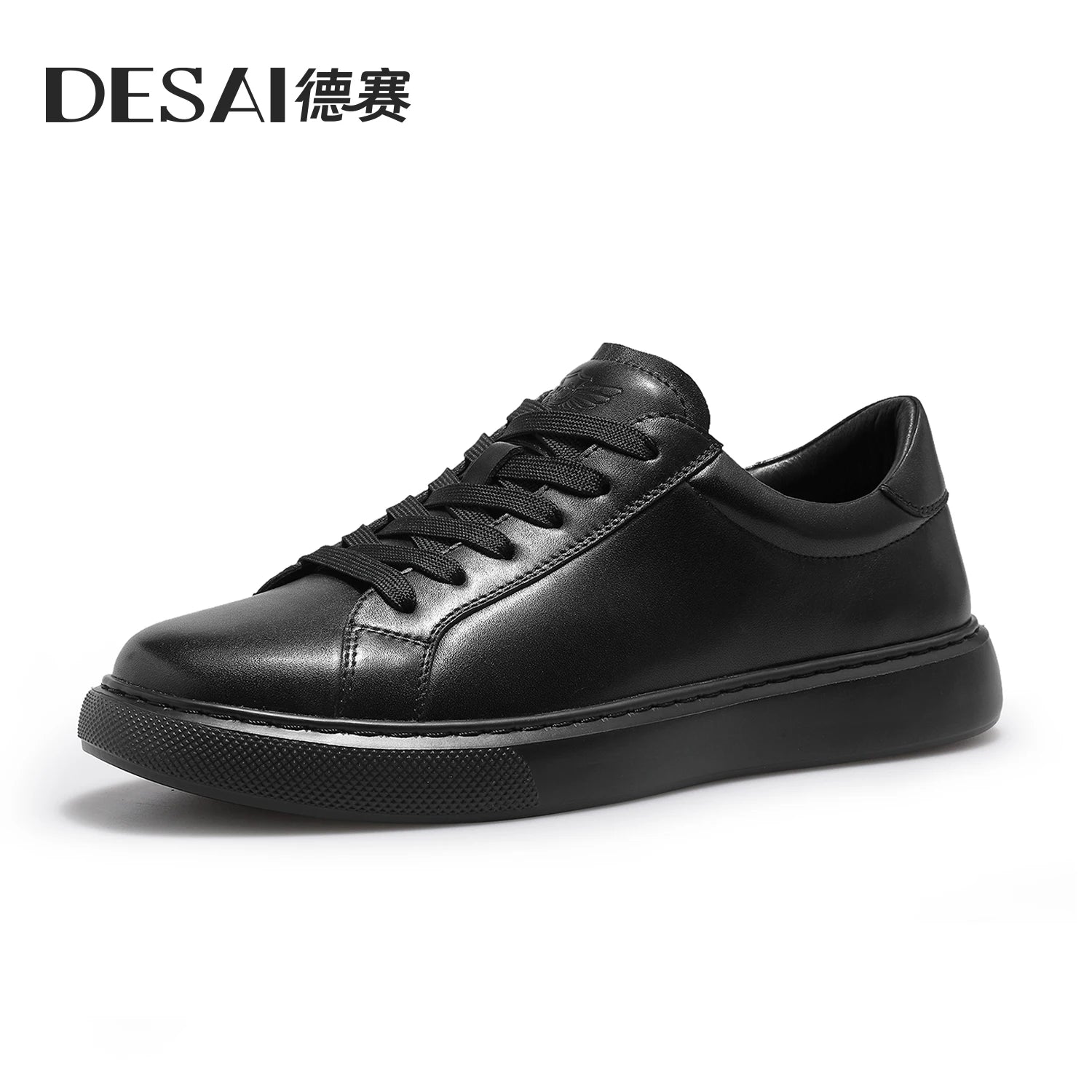DESAI Leather skateboard shoes with thin soles for men; soft-soled low-top shoes for men
