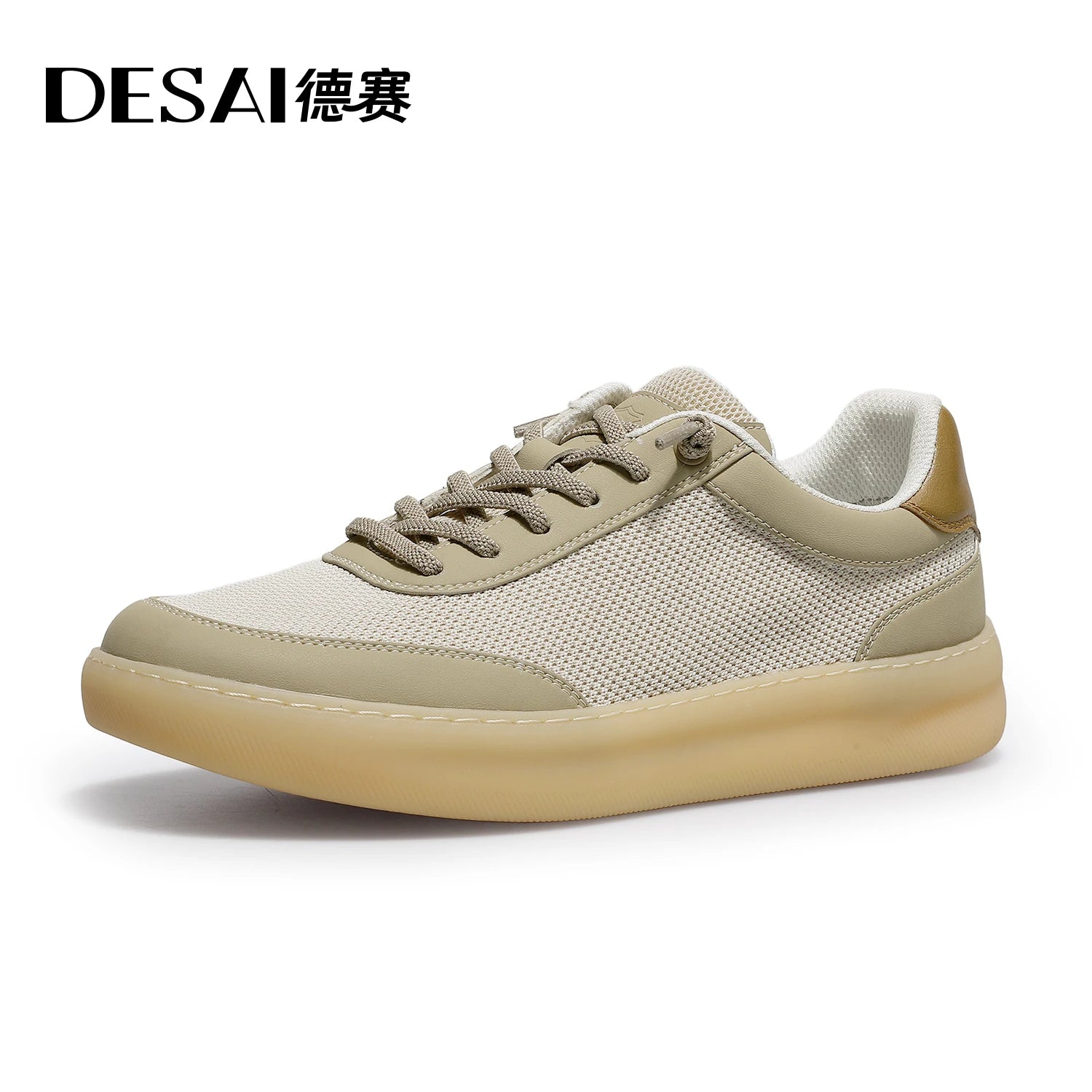 DESAI Breathable casual plimsolls for men; slip-on shoes with soft soles for commuting; white shoes.