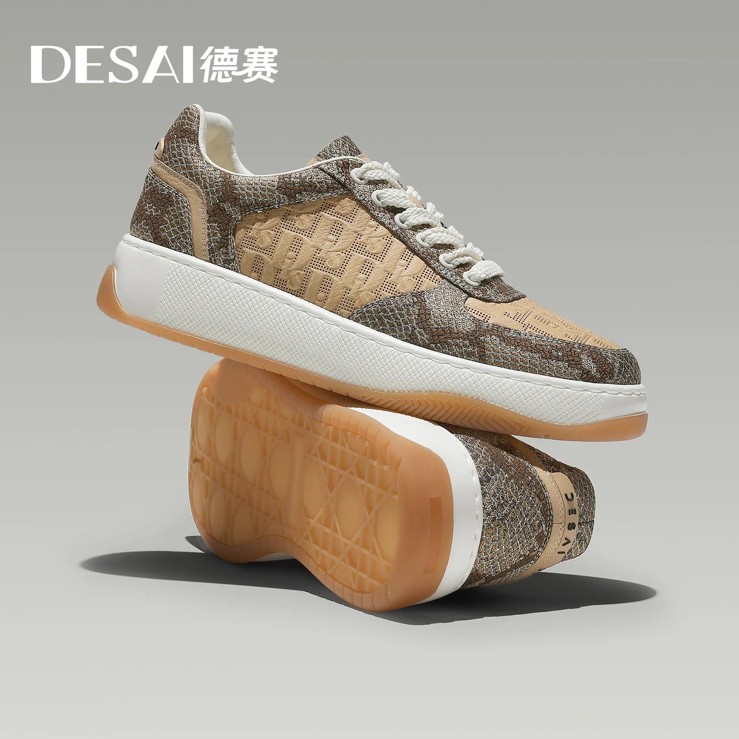 DESAI Eastern embroidery spring low-top men's low-top casual shoes versatile breathable fashionable men's shoes