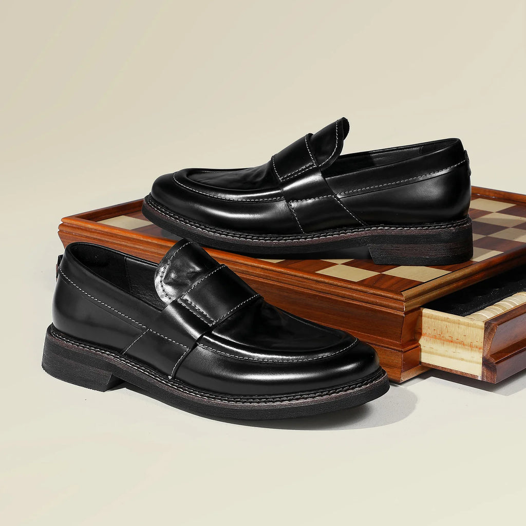 DESAI Business slip-on loafers for men; versatile casual shoes for commuting; breathable leisure British style.