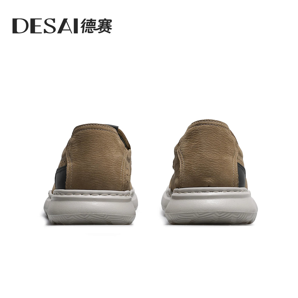DESAI Breathable lazy soft sole leisure shoes perforated lightweight versatile men's shoes