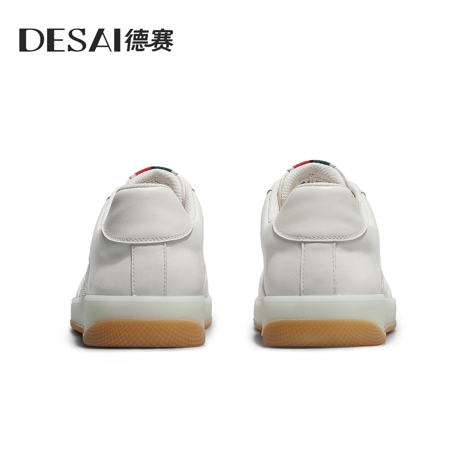 DESAI Leisure lightweight soft sole white shoes men's retro breathable sports plimsolls