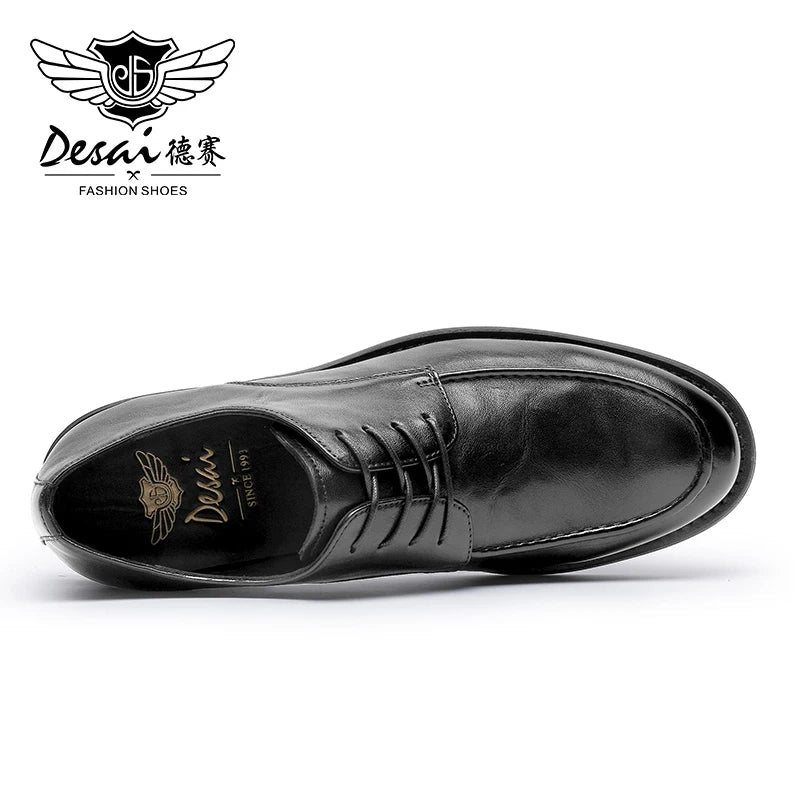 DESAI Full Grain Leather Men Shoes Genuin Leather Luxury Brand Derby Breathable 2025 New Arrival Fashion Designer Winter