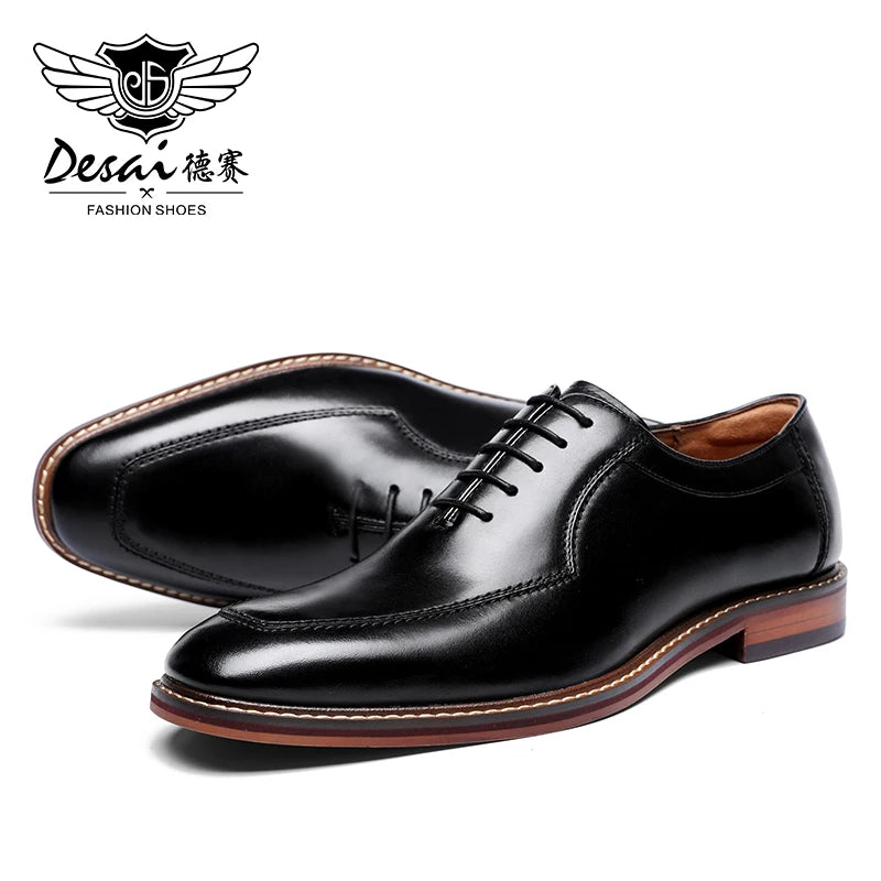 Desai Men Dress Shoes Oxfords Genuine Leather Italian Formal Shoes For Man Party Classic Black Height increasing Wedding Gifts